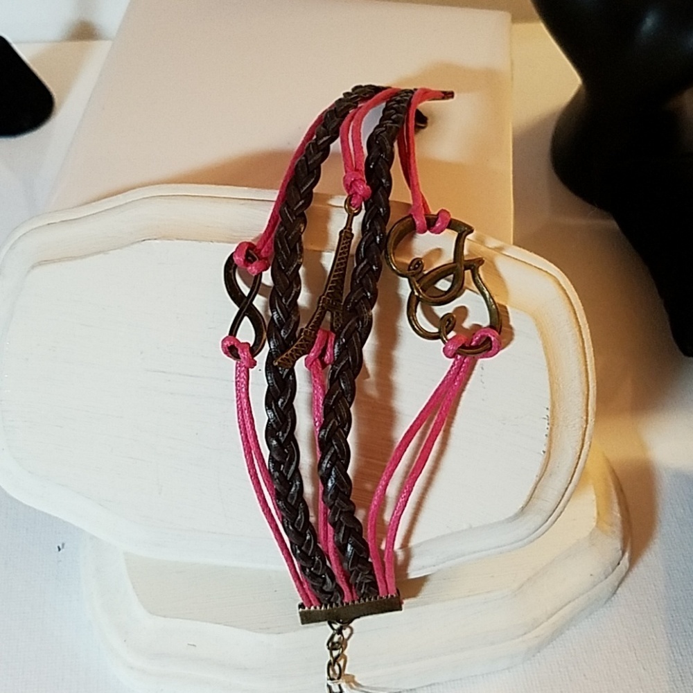 Multi Layer Vegan Leather Bracelet 7" + 2" extend